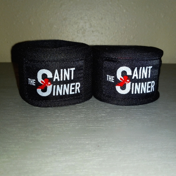 NEW The Saint And The Sinner Black & Red Handwraps (Boxing) - Picture 1 of 4